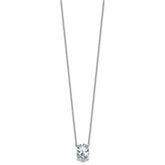 14k White Gold 3 1/2 carat Lab Grown Diamond VS/SI+ G+ Oval Complete Four Prong 18 inch Pendant Necklace